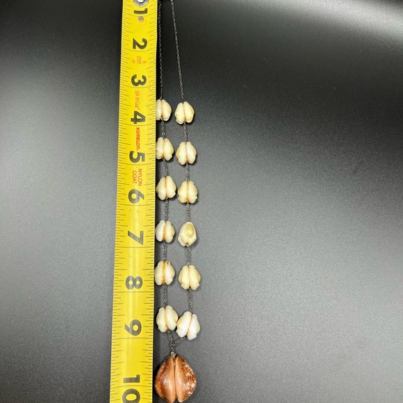 Vtg Handmade Cowrie Shell Necklace Marked Sterling - Picture 8 of 11